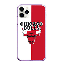Чехол iPhone 11 Pro матовый CHICAGO BULLS, цвет: 3D-сиреневый