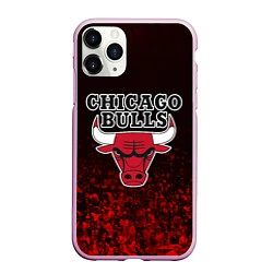 Чехол iPhone 11 Pro матовый CHICAGO BULLS, цвет: 3D-розовый