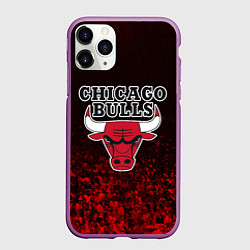 Чехол iPhone 11 Pro матовый CHICAGO BULLS, цвет: 3D-фиолетовый