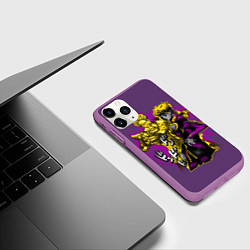 Чехол iPhone 11 Pro матовый Приключения ДжоДжо, цвет: 3D-фиолетовый — фото 2