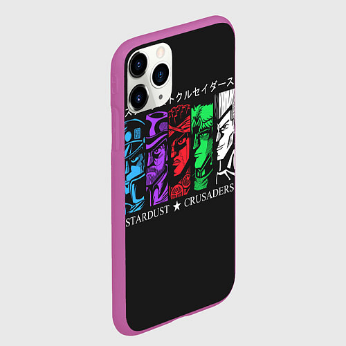Чехол iPhone 11 Pro матовый JoJo Bizarre Adventure / 3D-Фиолетовый – фото 2