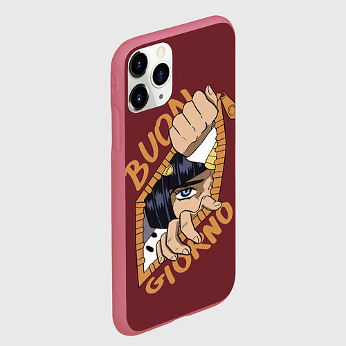 Чехол iPhone 11 Pro матовый Приключения ДжоДжо / 3D-Малиновый – фото 2