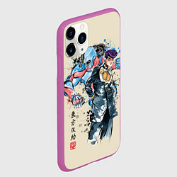 Чехол iPhone 11 Pro матовый Приключения ДжоДжо, цвет: 3D-фиолетовый — фото 2