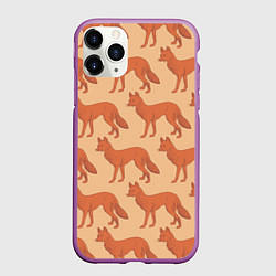 Чехол iPhone 11 Pro матовый Лисья стая, цвет: 3D-фиолетовый