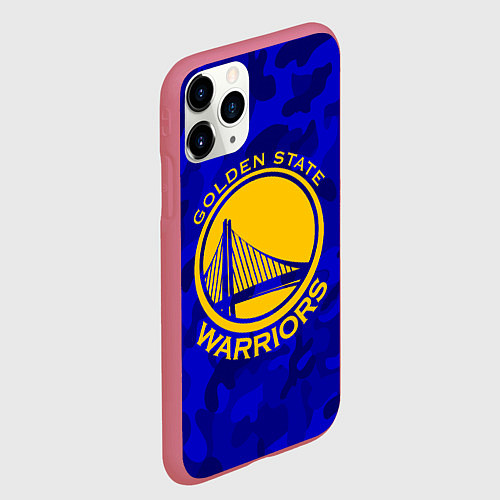 Чехол iPhone 11 Pro матовый GOLDEN STATE WARRIORS / 3D-Малиновый – фото 2