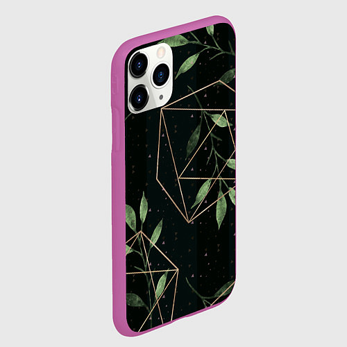 Чехол iPhone 11 Pro матовый Геометрия в природе / 3D-Фиолетовый – фото 2