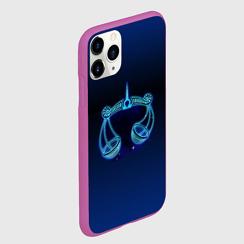 Чехол iPhone 11 Pro матовый Знаки Зодиака Весы / 3D-Фиолетовый – фото 2