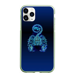 Чехол iPhone 11 Pro матовый Знаки Зодиака Скорпион, цвет: 3D-салатовый