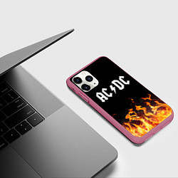 Чехол iPhone 11 Pro матовый AC DC, цвет: 3D-малиновый — фото 2