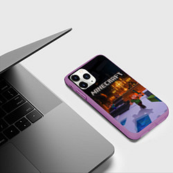Чехол iPhone 11 Pro матовый MINECRAFT, цвет: 3D-фиолетовый — фото 2