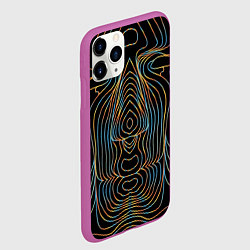 Чехол iPhone 11 Pro матовый Неоновое свечение, цвет: 3D-фиолетовый — фото 2