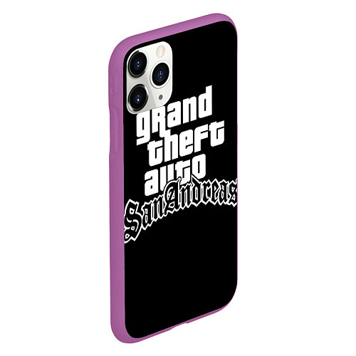 Чехол iPhone 11 Pro матовый GTA San Andreas / 3D-Фиолетовый – фото 2