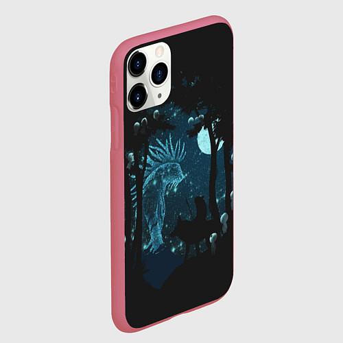 Чехол iPhone 11 Pro матовый Принцесса Мононоке / 3D-Малиновый – фото 2