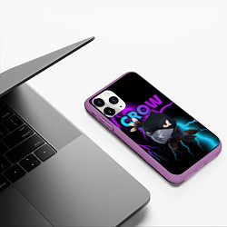 Чехол iPhone 11 Pro матовый Brawl Stars CROW, цвет: 3D-фиолетовый — фото 2