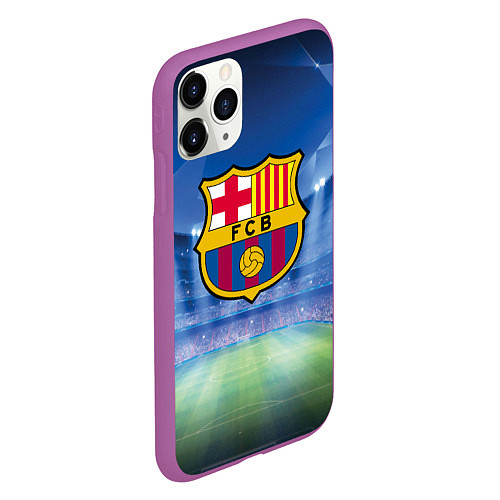 Чехол iPhone 11 Pro матовый FC Barcelona / 3D-Фиолетовый – фото 2
