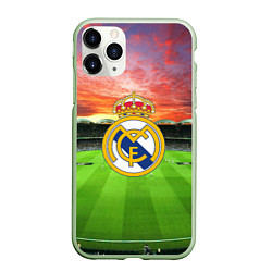 Чехол iPhone 11 Pro матовый FC Real Madrid, цвет: 3D-салатовый