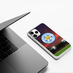Чехол iPhone 11 Pro матовый FC Leicester City, цвет: 3D-белый — фото 2