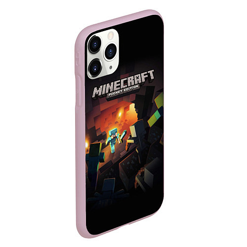 Чехол iPhone 11 Pro матовый MINECRAFT / 3D-Розовый – фото 2