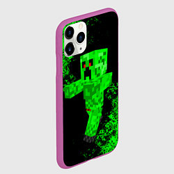 Чехол iPhone 11 Pro матовый MINECRAFT, цвет: 3D-фиолетовый — фото 2