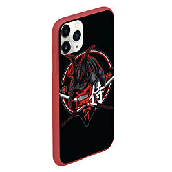 Чехол iPhone 11 Pro матовый Самурай, цвет: 3D-красный — фото 2