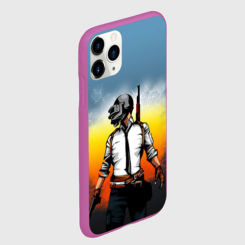 Чехол iPhone 11 Pro матовый PUBG / 3D-Фиолетовый – фото 2