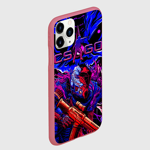 Чехол iPhone 11 Pro матовый CS GO hyper beast IMBAskin / 3D-Малиновый – фото 2