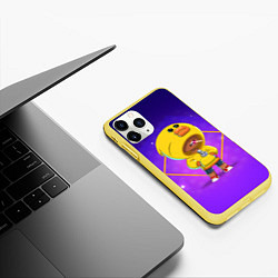 Чехол iPhone 11 Pro матовый Brawl Stars Leon Sally, цвет: 3D-желтый — фото 2