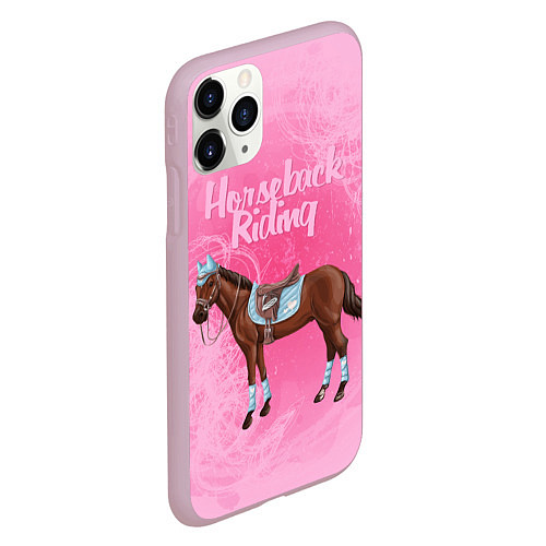 Чехол iPhone 11 Pro матовый Horseback Rading / 3D-Розовый – фото 2