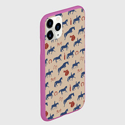 Чехол iPhone 11 Pro матовый Кони, цвет: 3D-фиолетовый — фото 2