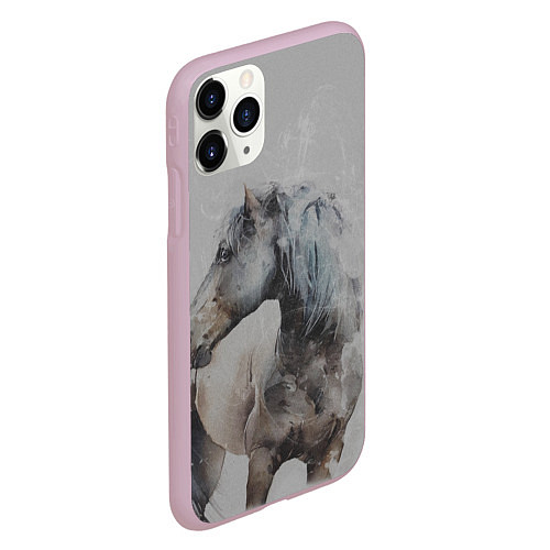 Чехол iPhone 11 Pro матовый Лошадь / 3D-Розовый – фото 2