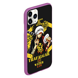 Чехол iPhone 11 Pro матовый One Piece Trafalgar Water, цвет: 3D-фиолетовый — фото 2