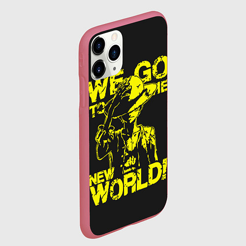 Чехол iPhone 11 Pro матовый One Piece We Go World / 3D-Малиновый – фото 2