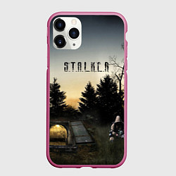 Чехол iPhone 11 Pro матовый СТАЛКЕР 1, цвет: 3D-малиновый