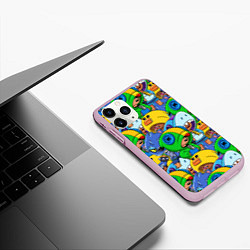 Чехол iPhone 11 Pro матовый BRAWL STARS LEON, цвет: 3D-розовый — фото 2