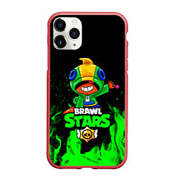 Чехол iPhone 11 Pro матовый Brawl Stars LEON, цвет: 3D-красный