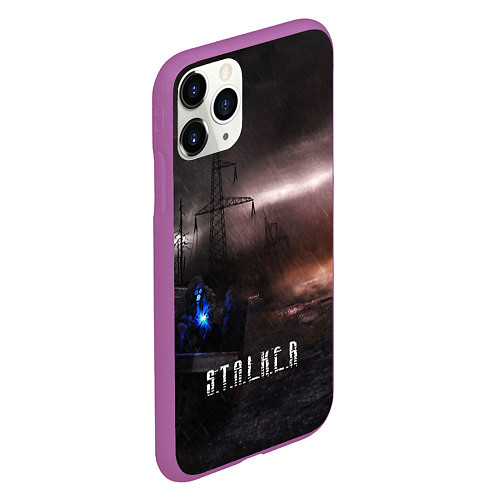 Чехол iPhone 11 Pro матовый STALKER GAME / 3D-Фиолетовый – фото 2