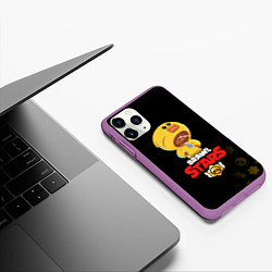 Чехол iPhone 11 Pro матовый BRAWL STARS SALLY LEON, цвет: 3D-фиолетовый — фото 2