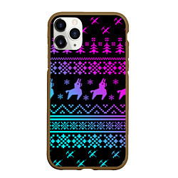 Чехол iPhone 11 Pro матовый FORTNITE НОВОГОДНИЙ, цвет: 3D-коричневый