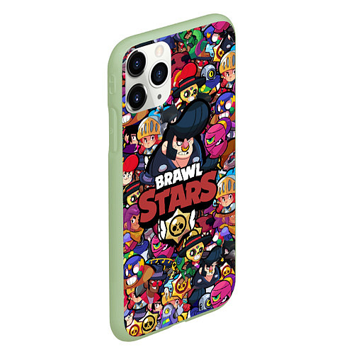 Чехол iPhone 11 Pro матовый BRAWL STARS BULL / 3D-Салатовый – фото 2