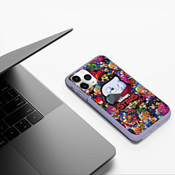 Чехол iPhone 11 Pro матовый BRAWL STARS CROW, цвет: 3D-светло-сиреневый — фото 2