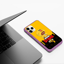 Чехол iPhone 11 Pro матовый BRAWL STARS SALLY LEON, цвет: 3D-фиолетовый — фото 2