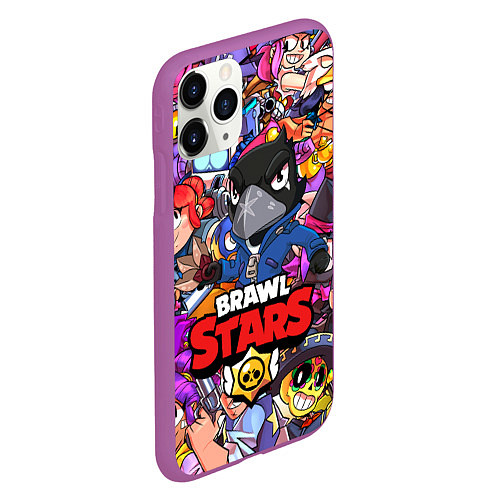 Чехол iPhone 11 Pro матовый BRAWL STARS CROW / 3D-Фиолетовый – фото 2