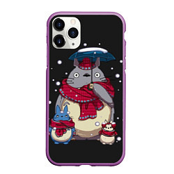 Чехол iPhone 11 Pro матовый My Neighbor Totoro, цвет: 3D-фиолетовый