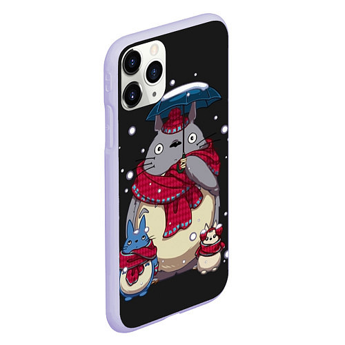 Чехол iPhone 11 Pro матовый My Neighbor Totoro / 3D-Светло-сиреневый – фото 2