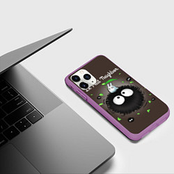 Чехол iPhone 11 Pro матовый My Neighbor Totoro, цвет: 3D-фиолетовый — фото 2