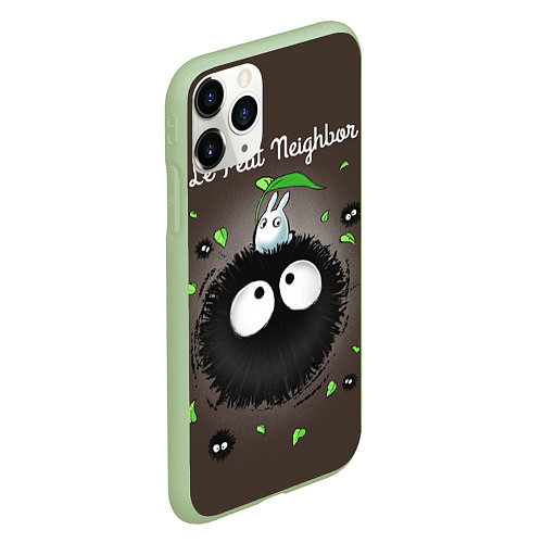 Чехол iPhone 11 Pro матовый My Neighbor Totoro / 3D-Салатовый – фото 2
