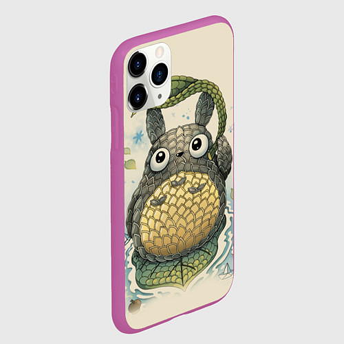 Чехол iPhone 11 Pro матовый My Neighbor Totoro / 3D-Фиолетовый – фото 2