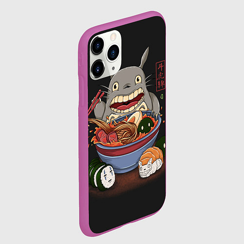 Чехол iPhone 11 Pro матовый Тоторо / 3D-Фиолетовый – фото 2