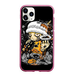 Чехол iPhone 11 Pro матовый One Piece, цвет: 3D-малиновый