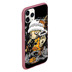 Чехол iPhone 11 Pro матовый One Piece, цвет: 3D-малиновый — фото 2